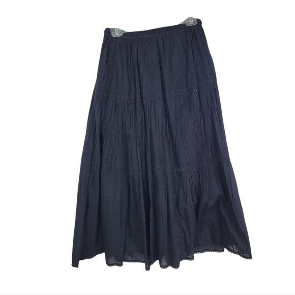 Just for Wraps Crochet Sequin Detail Full A-Line Maxi Skirt in Black Size M - Picture 2 of 14